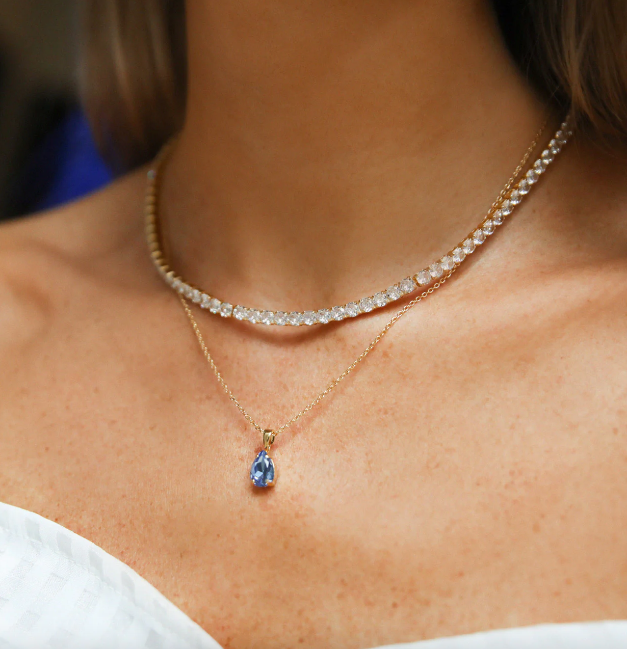 Zara Necklace Gold Crystal (7489957200069)