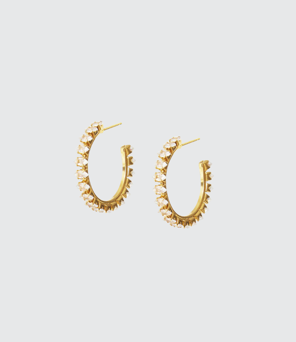 Crystal Navette Loop Earrings (8097360183493)
