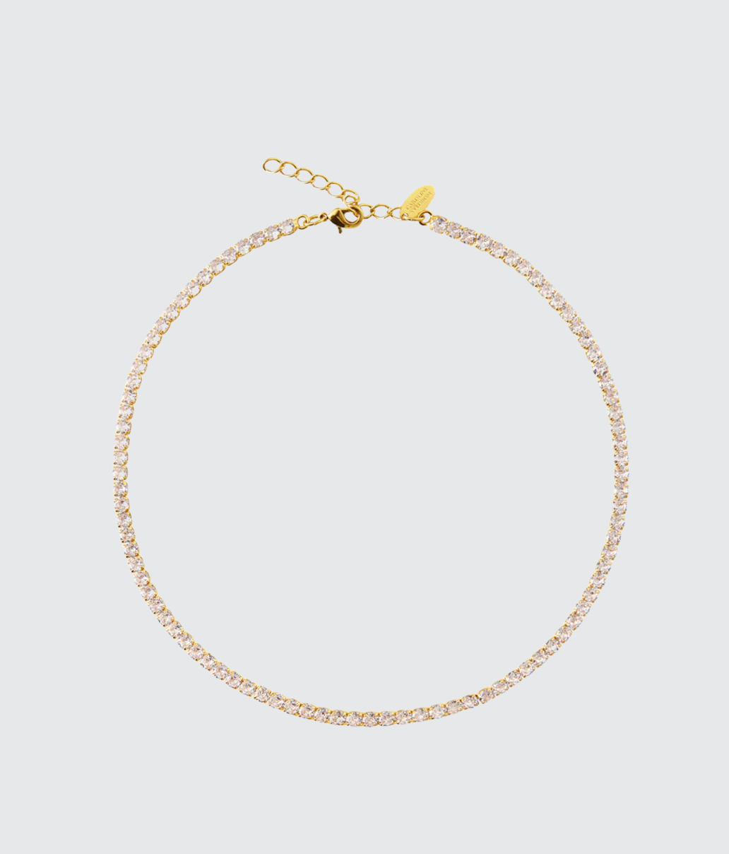 Zara Necklace Gold Crystal (7489957200069)