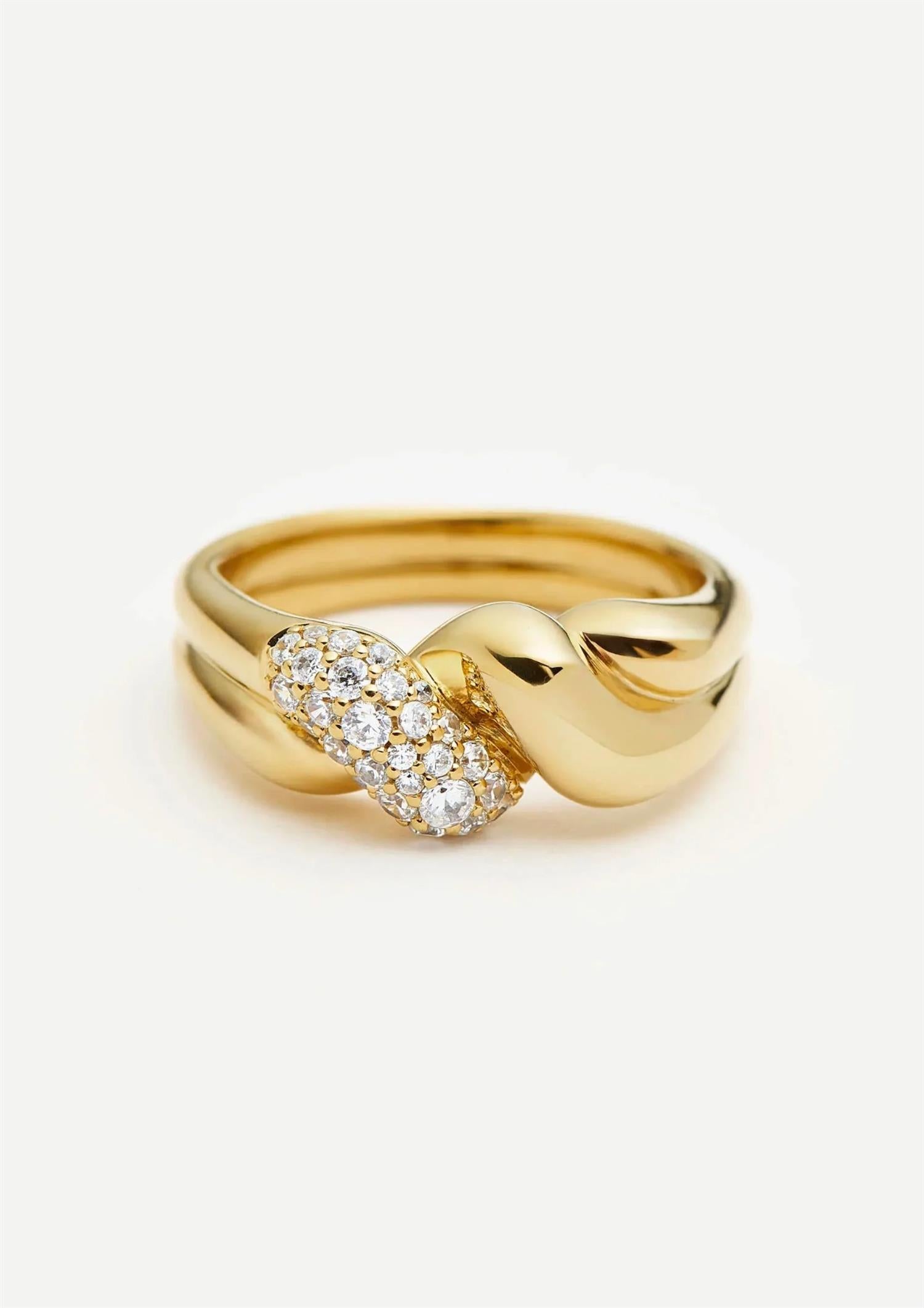 Molten Snow Double Statement Ring (8434653561029)