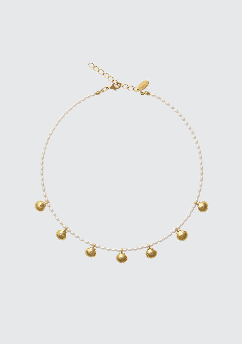 Shell Pearl Choker Gold (8312840093893)