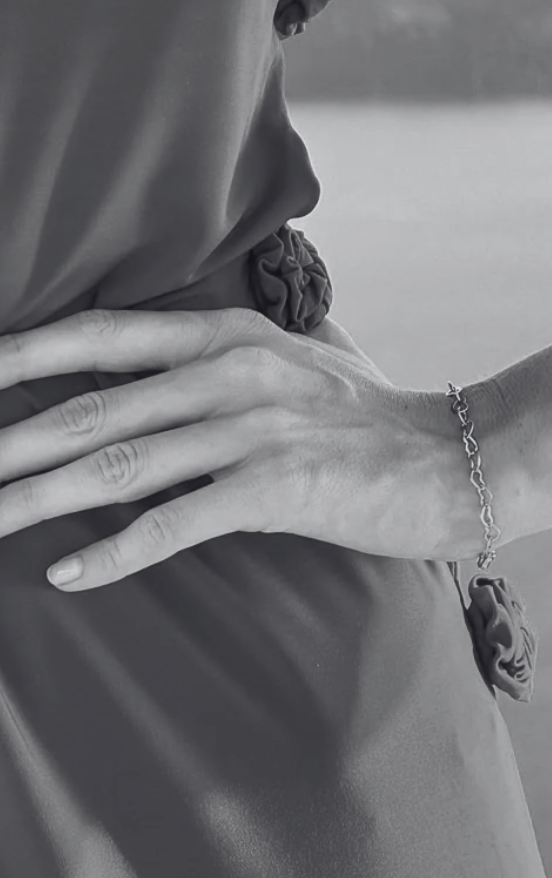 Heart Chain Bracelet Rhodium (8277614428357)