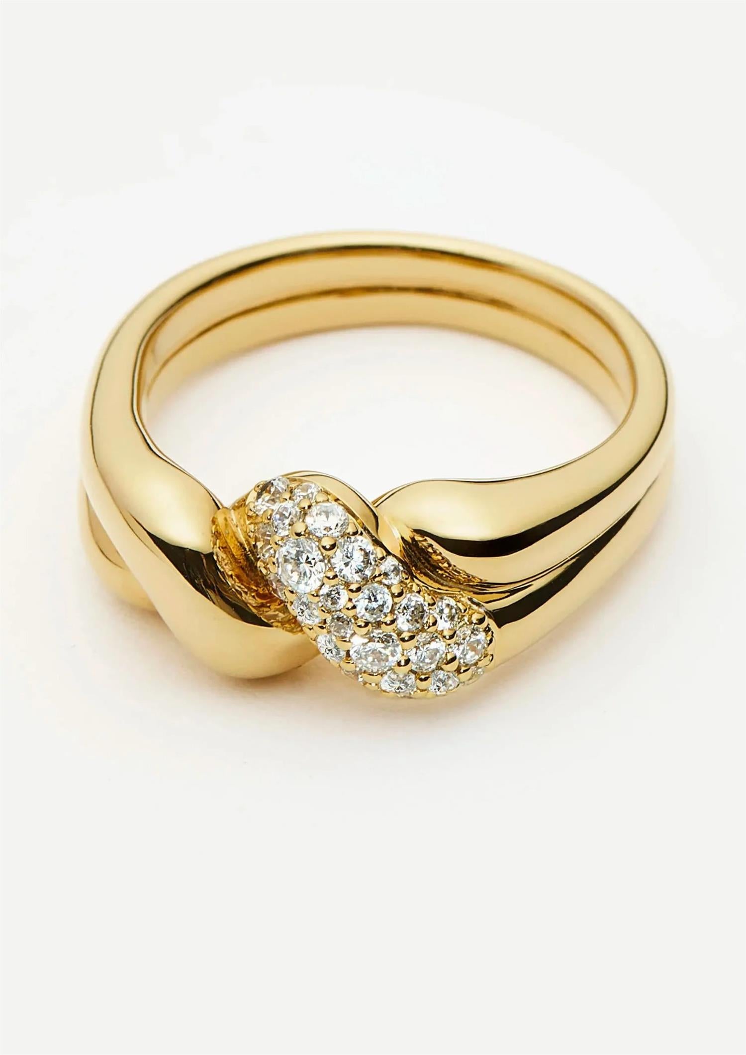 Molten Snow Double Statement Ring (8434653561029)