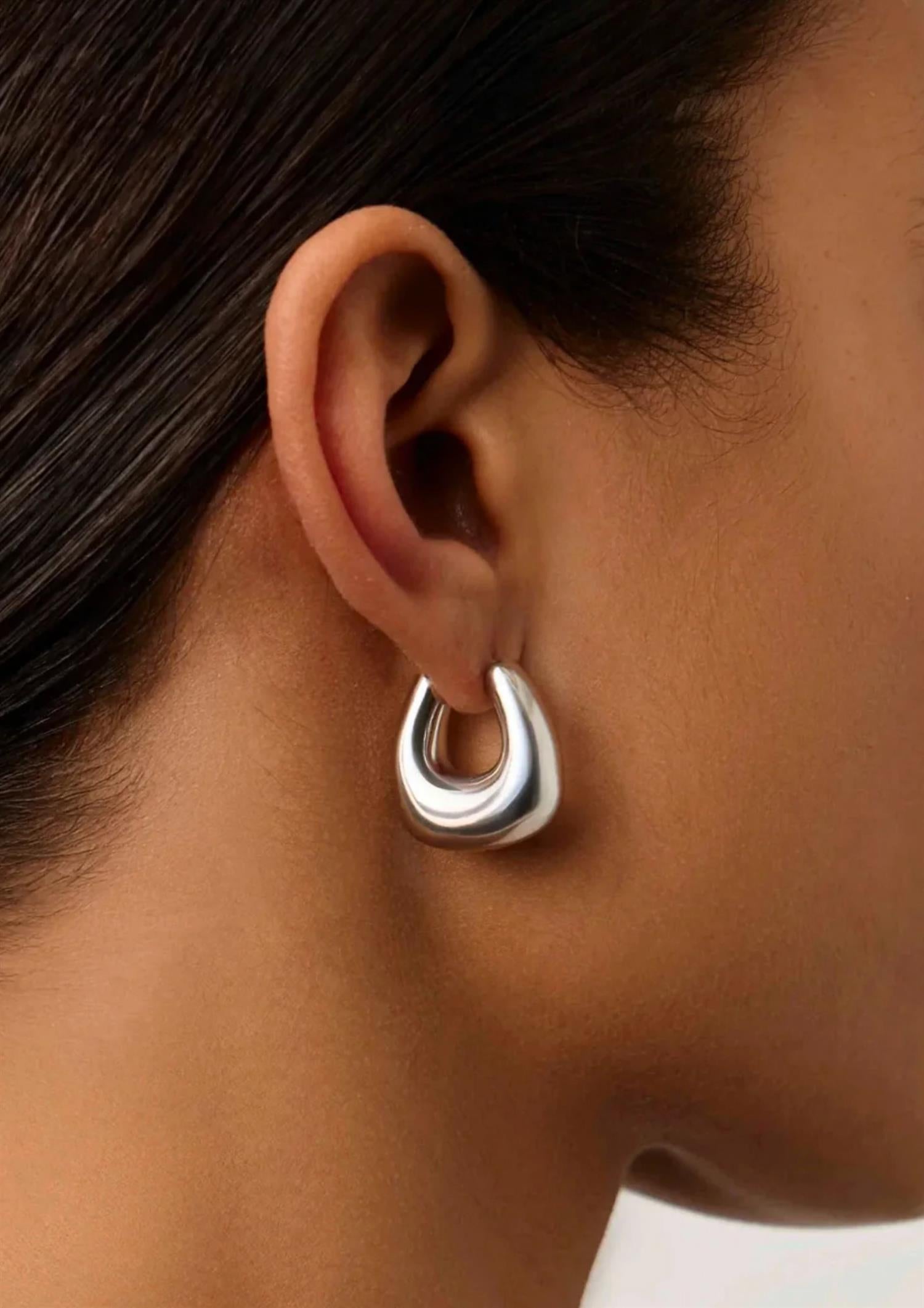 Sculptural Cubby Small Hoop (8431973138629)