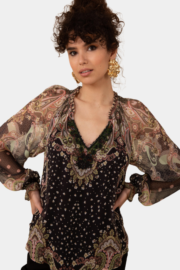 Sabrina Blouse Beaded Silk (8044083675333)