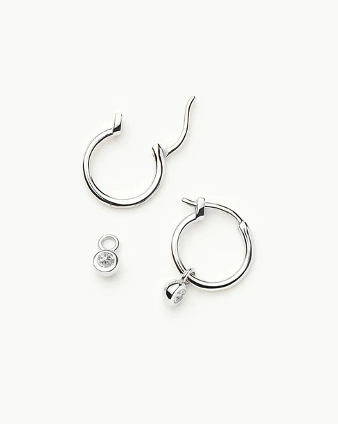 Tennis Charm Mini Hoop Earrings (8433809293509)