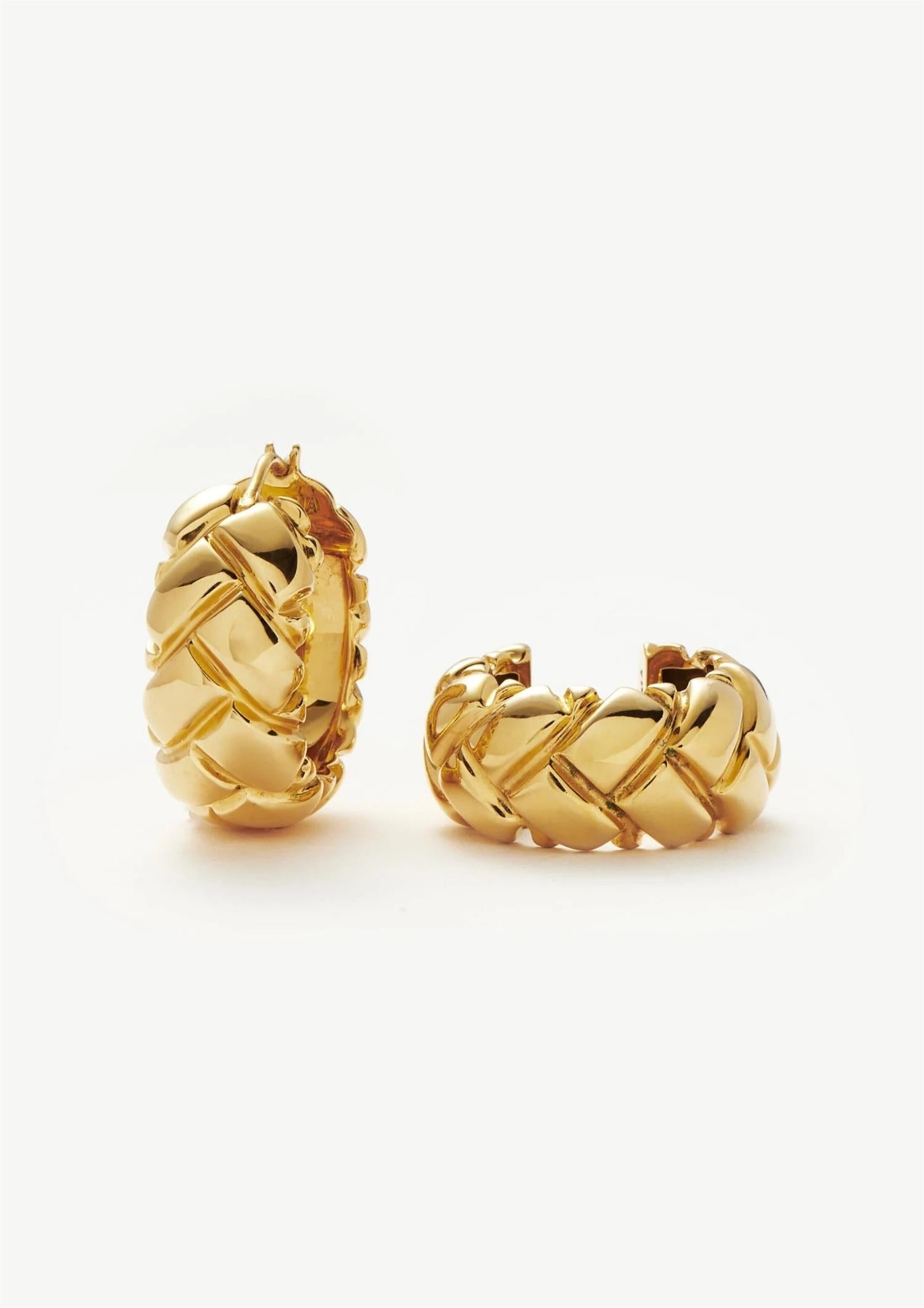 Chunky Waffle Hoop Earrings (8432530063557)