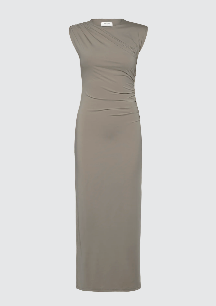 billie drape midi dress ROSEMUNDE BILLIE SL DRAPE LONG DRESS