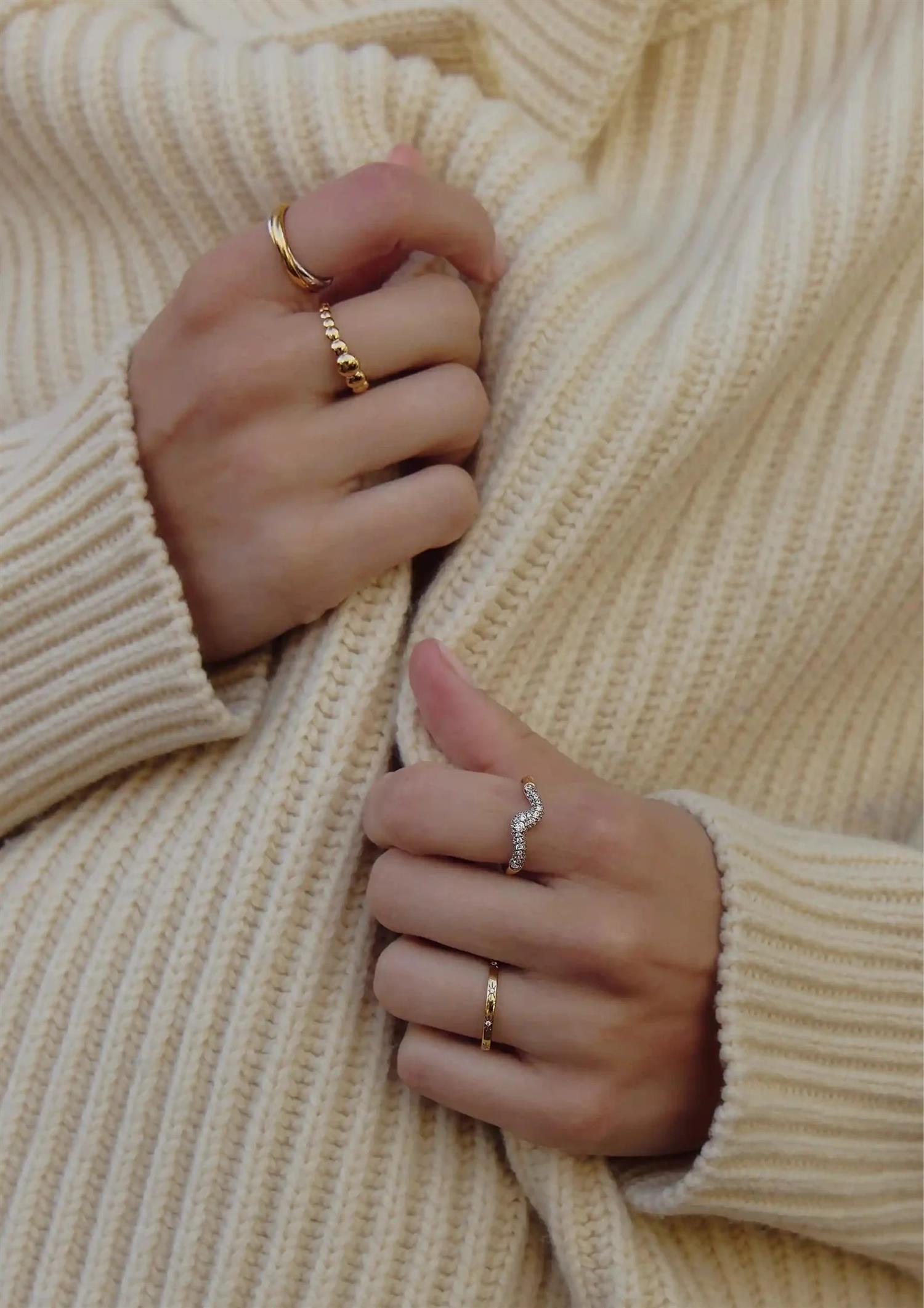 Molten Snow Stacking Ring (8434653593797)