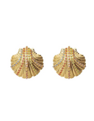 Mirella Shell Earrings Gold (7839101485253)