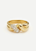Molten Snow Double Statement Ring (8434653561029)