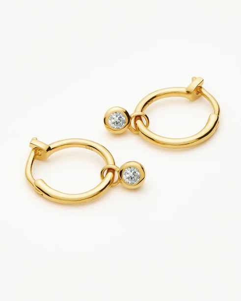 Tennis Charm Mini Hoop Earrings (8433809129669)