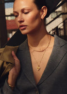 Ridge Heart Charm Pendant Necklace (8435488391365)