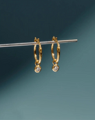 Tennis Charm Mini Hoop Earrings (8433809129669)