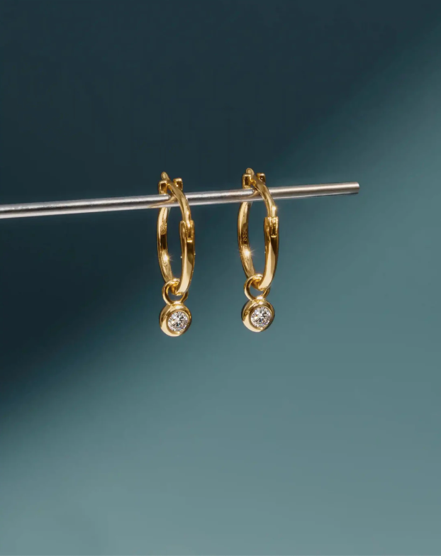 Tennis Charm Mini Hoop Earrings (8433809129669)