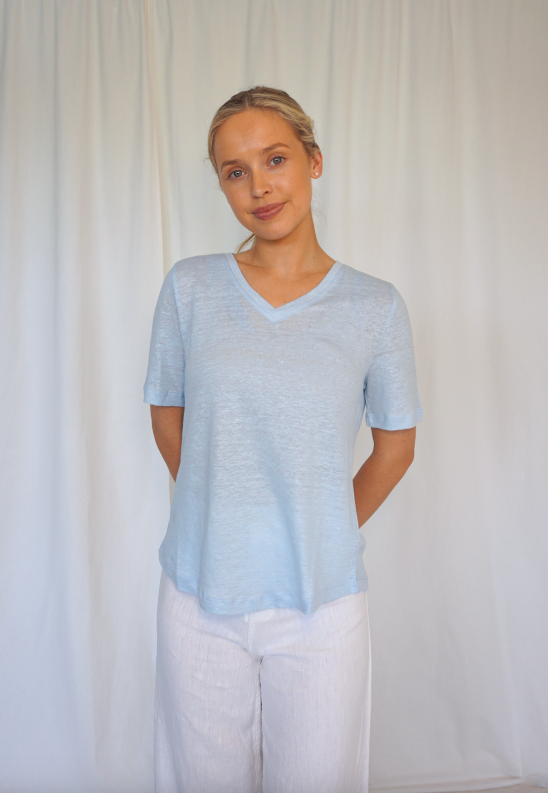Frederikke Linen T-Shirt (8322300379333)