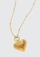 Ridge Heart Charm Pendant Necklace (8435488391365)