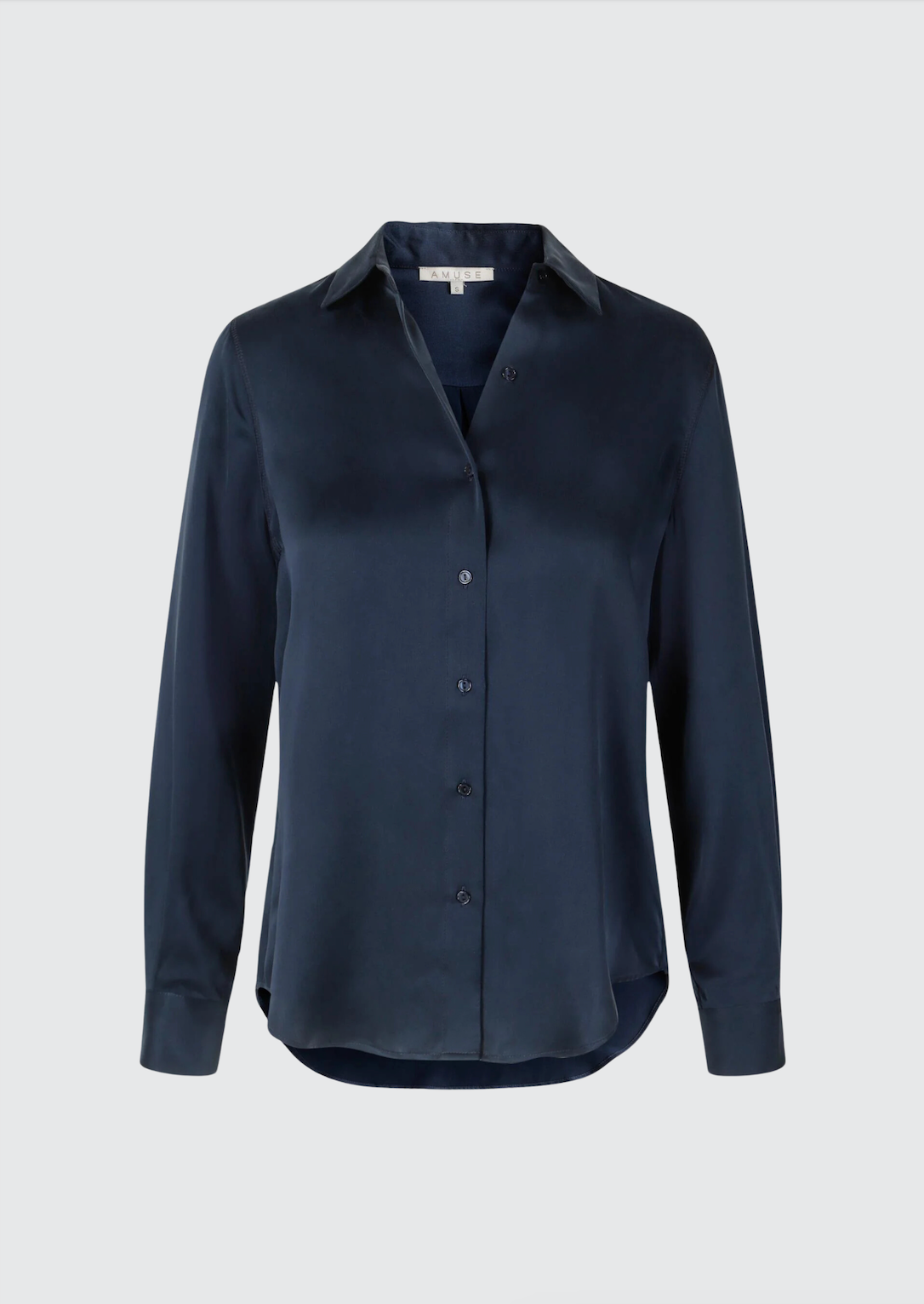 Silkebluse Classic Navy (6823944159429)