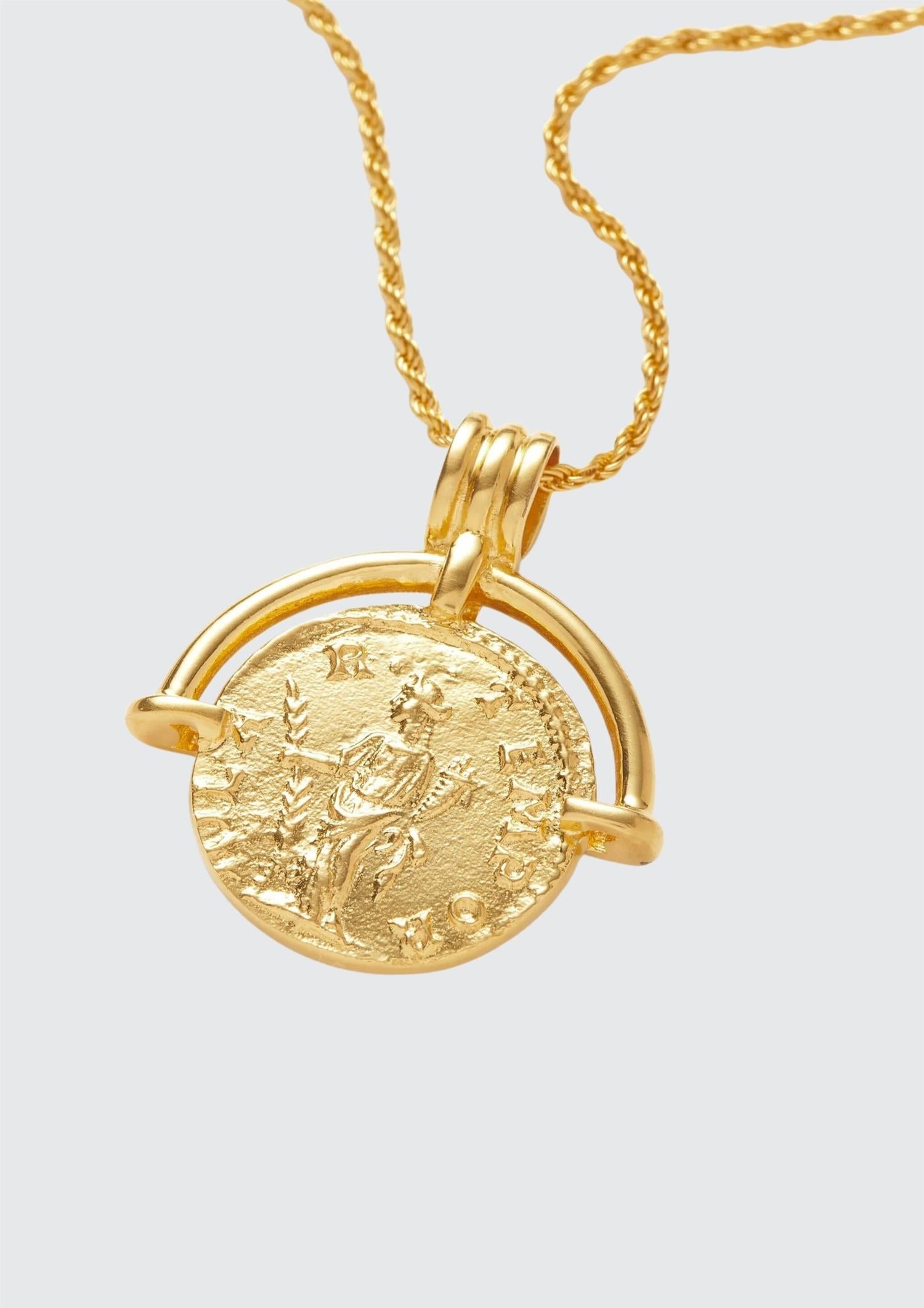 Lucy Williams Medium Engravable Roman Arc Coin Necklace (8435488555205)