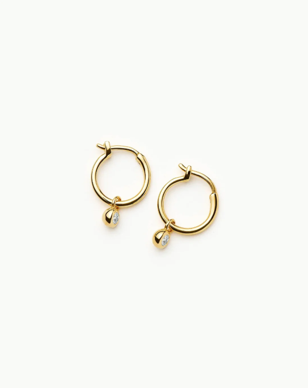 Tennis Charm Mini Hoop Earrings (8433809129669)