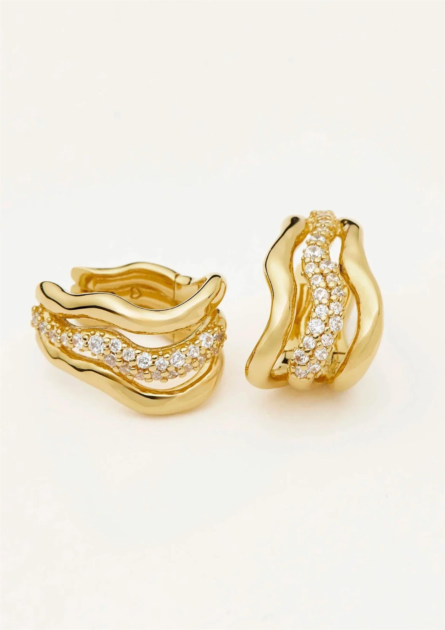 Molton Snow Triple Small Hoop Earrings (8431972843717)