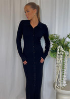 Ribbet Knit Shirt Dress (8380606775493)