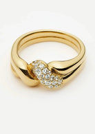 Molten Snow Double Statement Ring (8434653561029)
