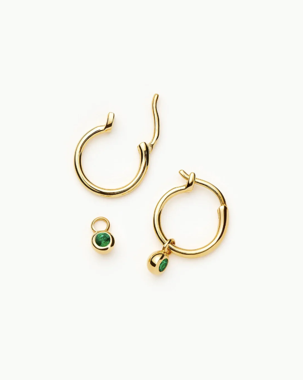 Tennis Charm Mini Hoop Earrings (8433809227973)