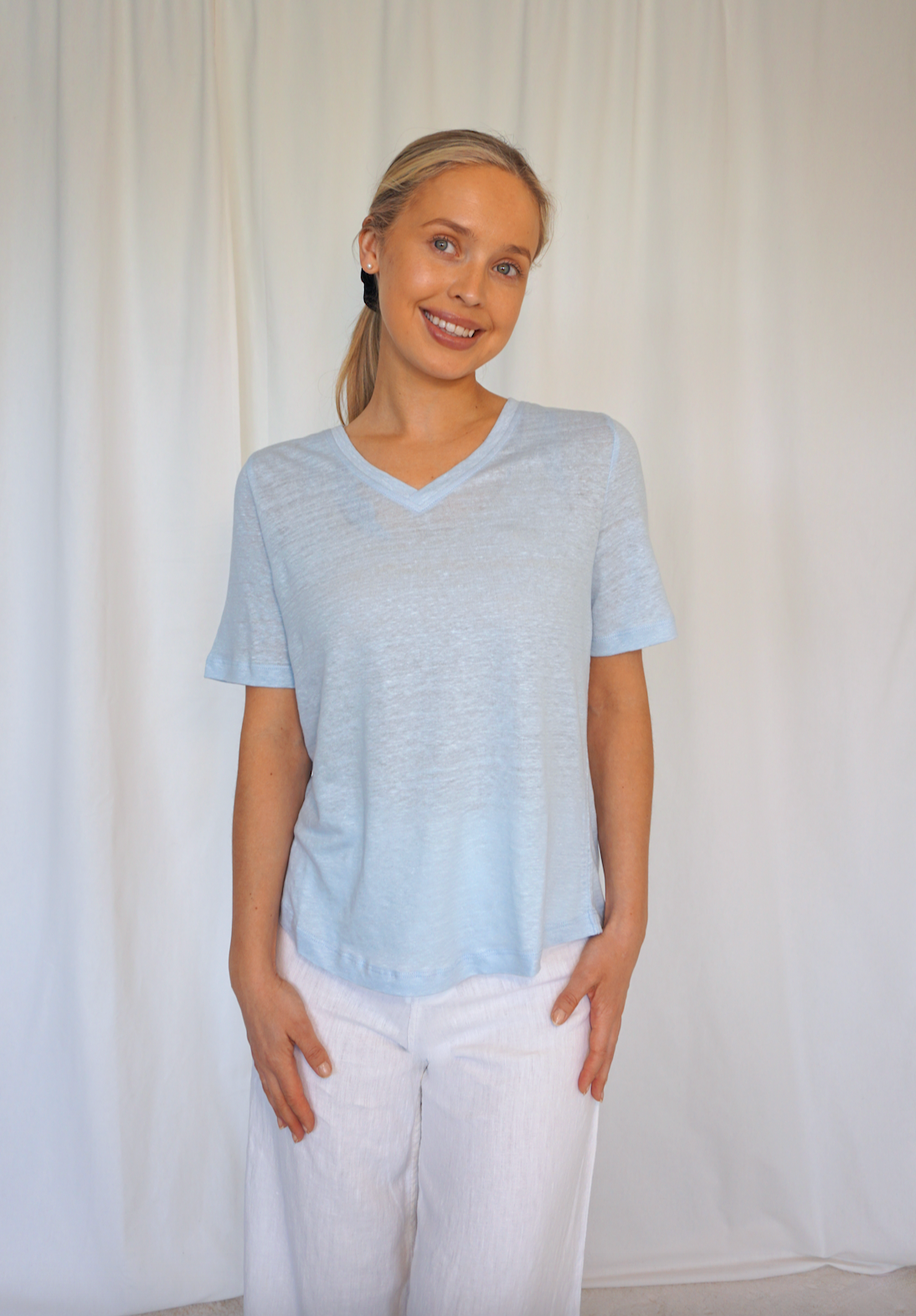 Frederikke Linen T-Shirt (8322300379333)