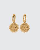 Flora Sunflower Hoop Earrings (8165575000261)