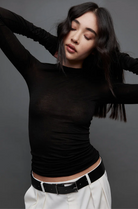 Merino Ruched LS Tee (8418990522565)