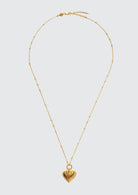 Ridge Heart Charm Pendant Necklace (8435488391365)