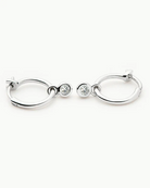 Tennis Charm Mini Hoop Earrings (8433809293509)