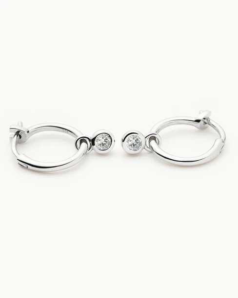 Tennis Charm Mini Hoop Earrings (8433809293509)