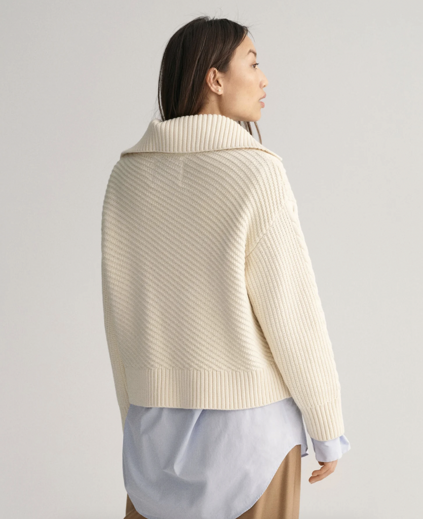 Cabel Texture Buttoned Roll Neck (7480632672453)
