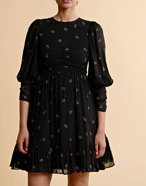 Georgette Gathers Dress (7324026798277)