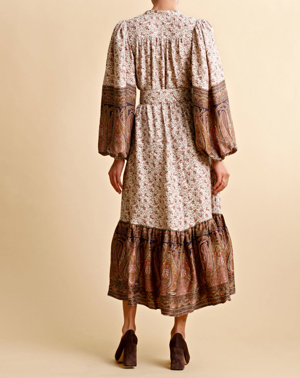 Crepe Satin Midi dress (7523323936965)