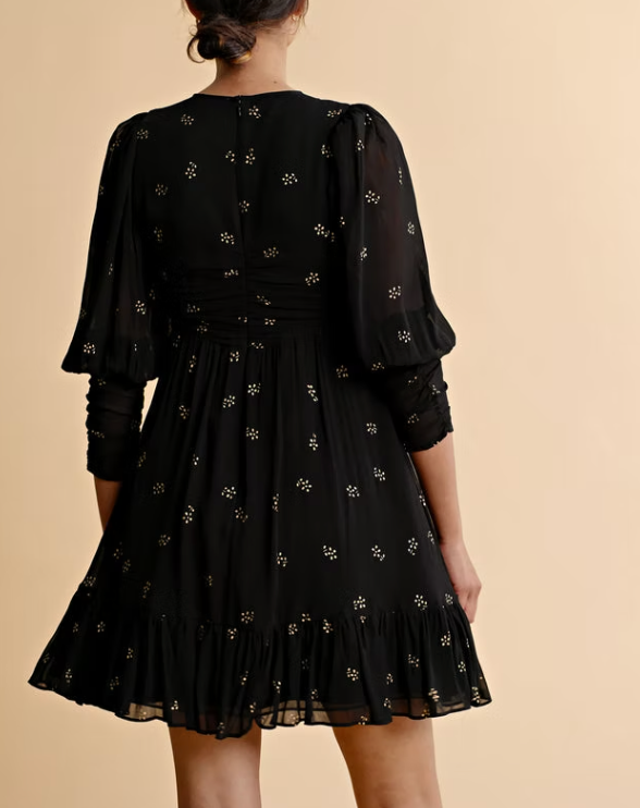 Georgette Gathers Dress (7324026798277)